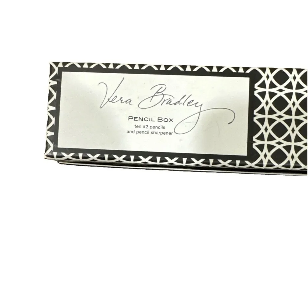 Vera Bradley Pencil Box Set - Night & Day - 10 Pencils and Sharpener - New